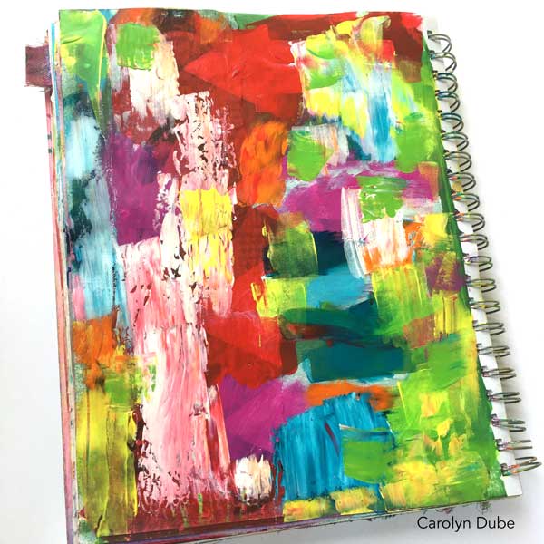 Dealing with an ugly art journal page by Carolyn Dube