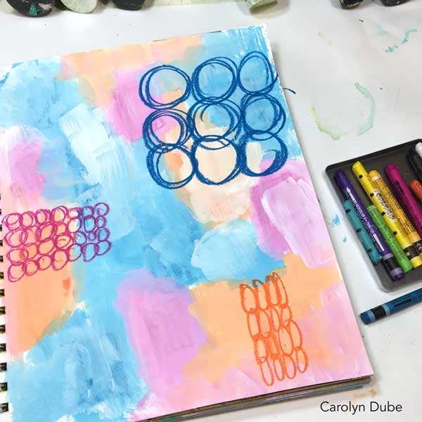 Watercolor crayons and art journaling with Carolyn Dube