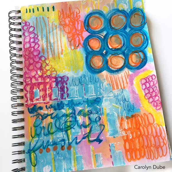 Watercolor crayons and art journaling with Carolyn Dube